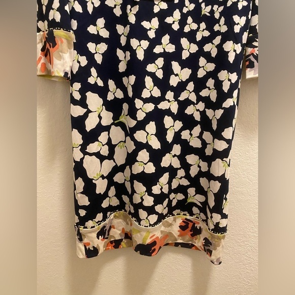 Diane Von Furstenberg Silk Mixed Floral Front Tie Mini Dress - Picture 10 of 11